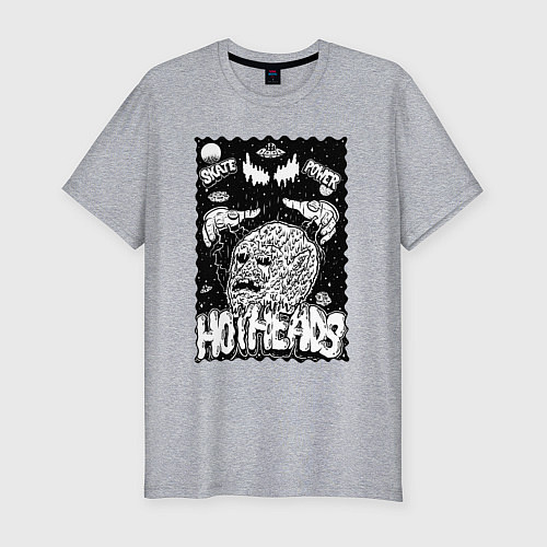 Мужская slim-футболка Горячие головы / Меланж – фото 1