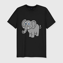 Мужская slim-футболка Милый слоник