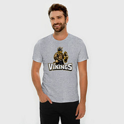 Футболка slim-fit Vikings team, цвет: меланж — фото 2