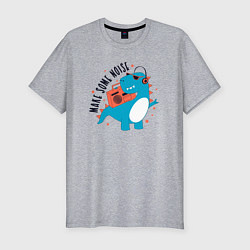 Мужская slim-футболка Давай-ка пошумим