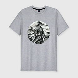 Мужская slim-футболка Самурай графика