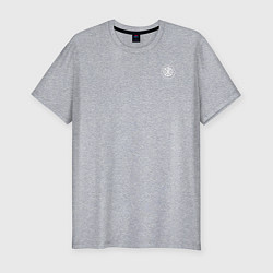 Футболка slim-fit Сокрушу пред ним врагов его хризма белая, цвет: меланж