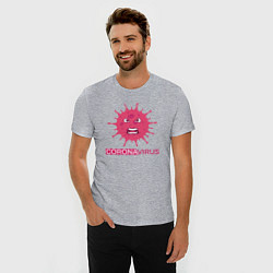 Футболка slim-fit Pink coronavirus, цвет: меланж — фото 2