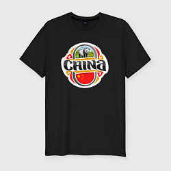 Футболка slim-fit China panda, цвет: черный