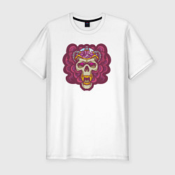 Футболка slim-fit Brain skull, цвет: белый