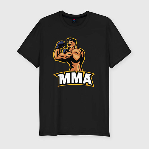 Мужская slim-футболка Fighter MMA / Черный – фото 1