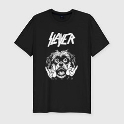 Мужская slim-футболка Slayer rock dog