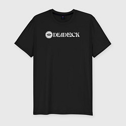 Мужская slim-футболка Deadlock white logo