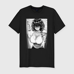 Футболка slim-fit Фубуки в двери - One punch man, цвет: черный