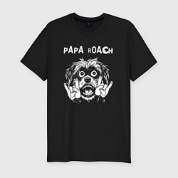 Футболка slim-fit Papa Roach rock dog, цвет: черный