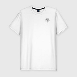 Футболка slim-fit Сокрушу пред ним врагов его Ника черная на узорном, цвет: белый