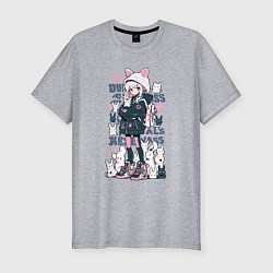 Футболка slim-fit Chiaki Nanami - Neko Danganronpa, цвет: меланж