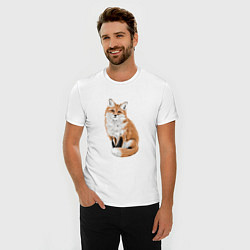Футболка slim-fit Осенняя лисица, цвет: белый — фото 2