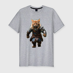 Мужская slim-футболка Кот викинг
