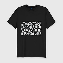 Футболка slim-fit Круги на темном фоне, цвет: черный