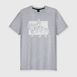 Мужская slim-футболка Ковбой на лошади