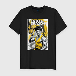 Мужская slim-футболка Выход дракона - Брюс Ли