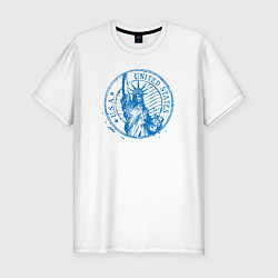 Футболка slim-fit США - статуя свободы, цвет: белый