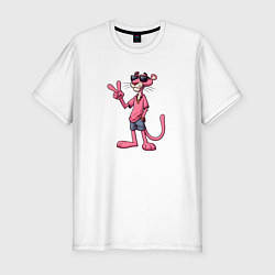 Мужская slim-футболка Розовая пантера в солнечных очках