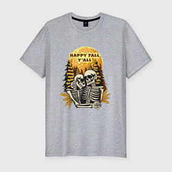 Мужская slim-футболка Пара скелетов