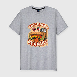 Мужская slim-футболка Cтрашный бургер