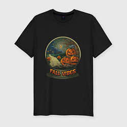 Мужская slim-футболка Стеклянный шар fall vibes