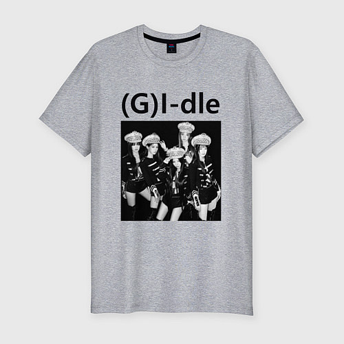Мужская slim-футболка G I-dle группа в стиле империи / Меланж – фото 1