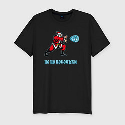 Футболка slim-fit Santa fighter, цвет: черный