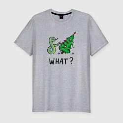 Мужская slim-футболка Змей роняет елку