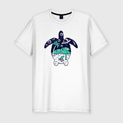 Футболка slim-fit Space turtle, цвет: белый