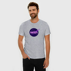 Футболка slim-fit NASA logo, цвет: меланж — фото 2