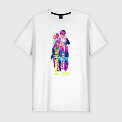 Футболка slim-fit Big bang в неоновом стиле, цвет: белый