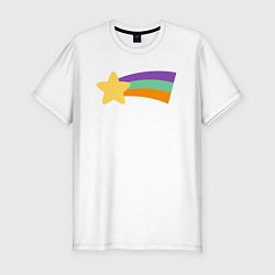 Футболка slim-fit Радужный свитер Мэйбл, цвет: белый