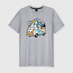 Футболка slim-fit Volkswagen camper, цвет: меланж