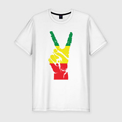 Футболка slim-fit Jamaica peace, цвет: белый