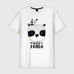 Футболка slim-fit Wild panda, цвет: белый