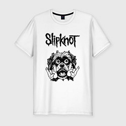 Мужская slim-футболка Slipknot - rock dog