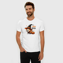 Футболка slim-fit Capybara in halloween on, цвет: белый — фото 2