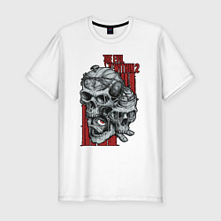 Футболка slim-fit The evil within 2 skulls, цвет: белый