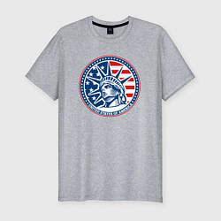 Футболка slim-fit USA flag New York, цвет: меланж
