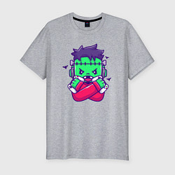 Мужская slim-футболка Франкенштейн геймер