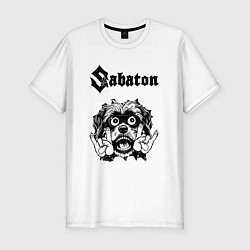 Футболка slim-fit Sabaton - rock dog, цвет: белый