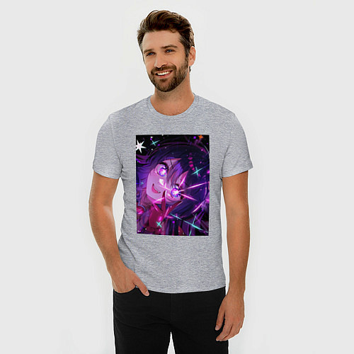 Мужская slim-футболка Ребёнок идола Ай Хосино / Меланж – фото 3