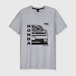 Футболка slim-fit Honda nsx acura vtec powered, цвет: меланж