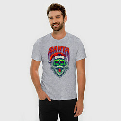 Футболка slim-fit Dead zombie Santa, цвет: меланж — фото 2