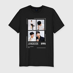 Футболка slim-fit Jungkook bts selfie, цвет: черный