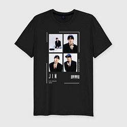 Футболка slim-fit Jin bts selfie, цвет: черный