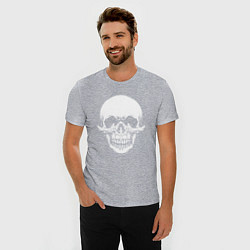 Футболка slim-fit Scary skull, цвет: меланж — фото 2