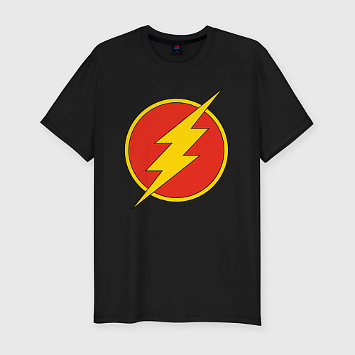 Мужская slim-футболка Flash logo / Черный – фото 1