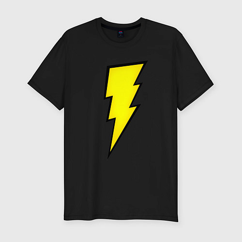 Мужская slim-футболка Shazam and Black Adam logo / Черный – фото 1